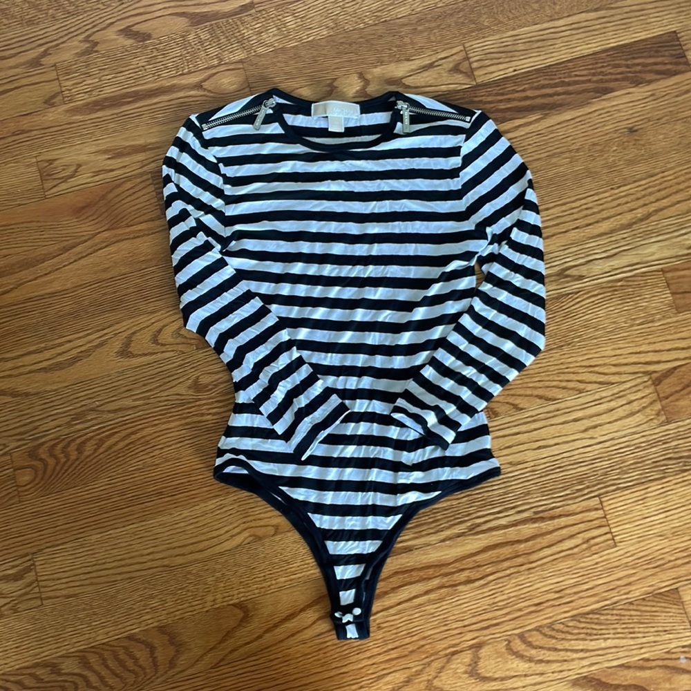 Black & White Stripe Michael Kors Bodysuit size XS